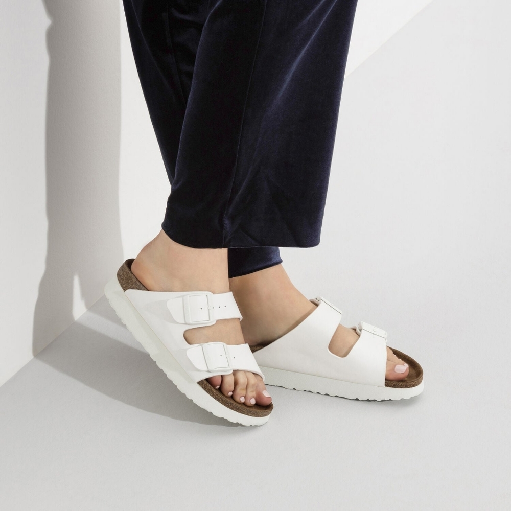 Birkenstock White Two-Strap Arizona Sandals